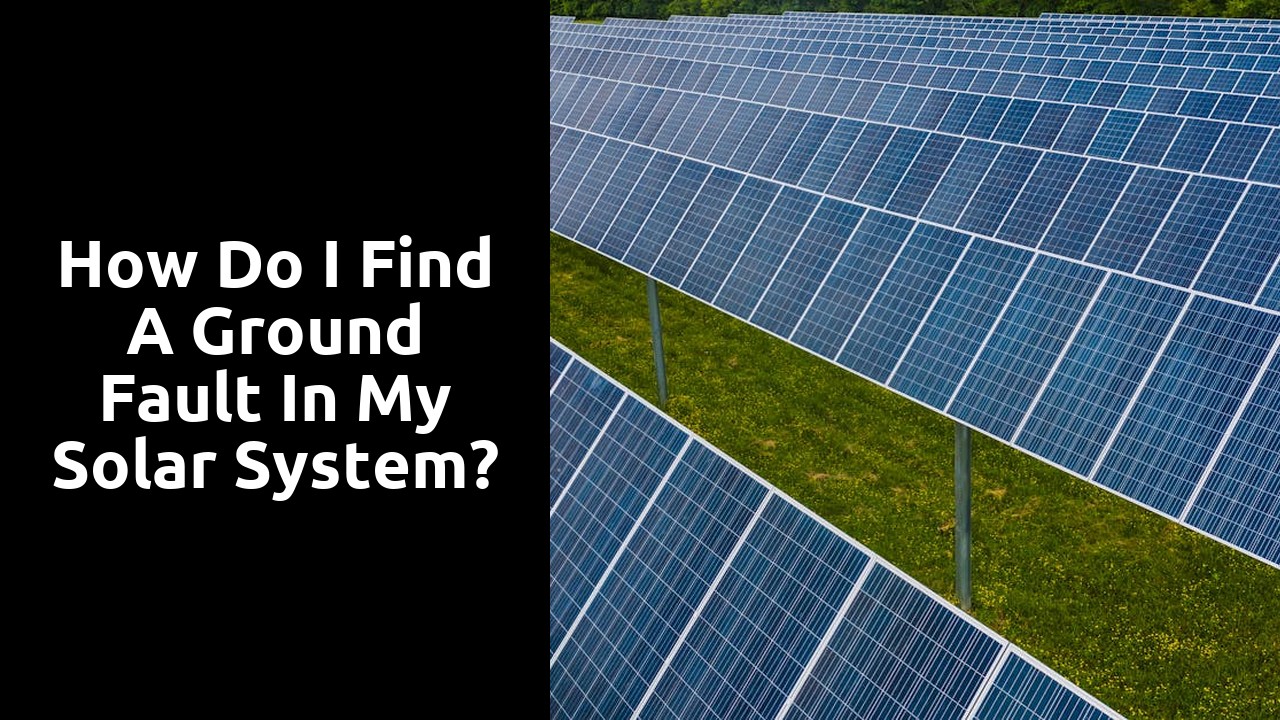 How do I find a ground fault in my solar system?